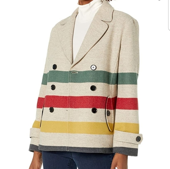 WOMEN'S GLACIER PARK WOOL PEA COAT NWT - Picture 1 of 3